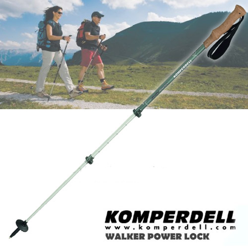 KOMPERDELL 新款 RIDGEHIKER CORK 7075 航太鋁合金強力鎖定軟木握把健行登山杖 product lightbox image 1